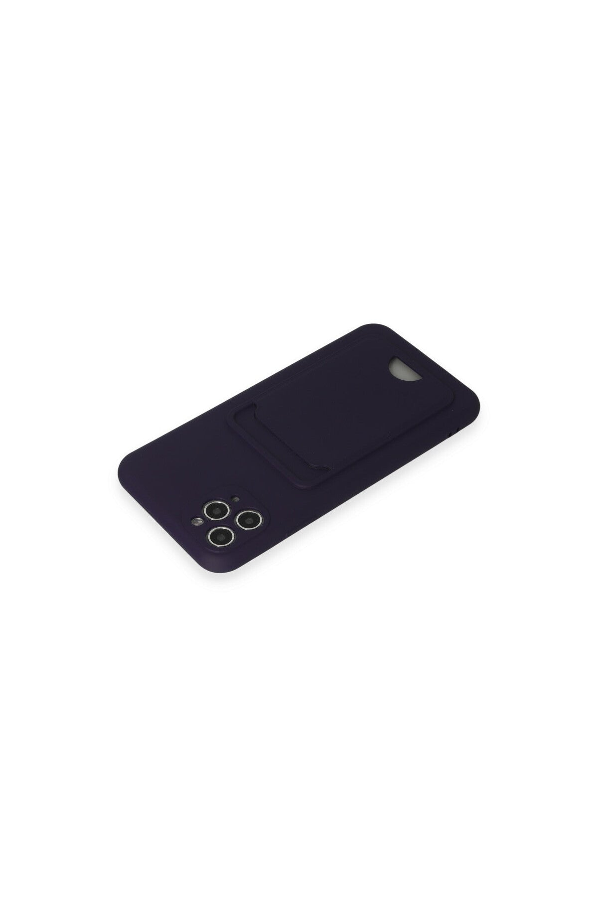 Apple iPhone 11 Pro Max Uyumlu Kılıf Kelvin Kartvizitli Silikon - Derin Mor