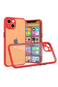 Apple iPhone 13 Mini Uyumlu Kılıf Miami Şeffaf Silikon - Kırmızı