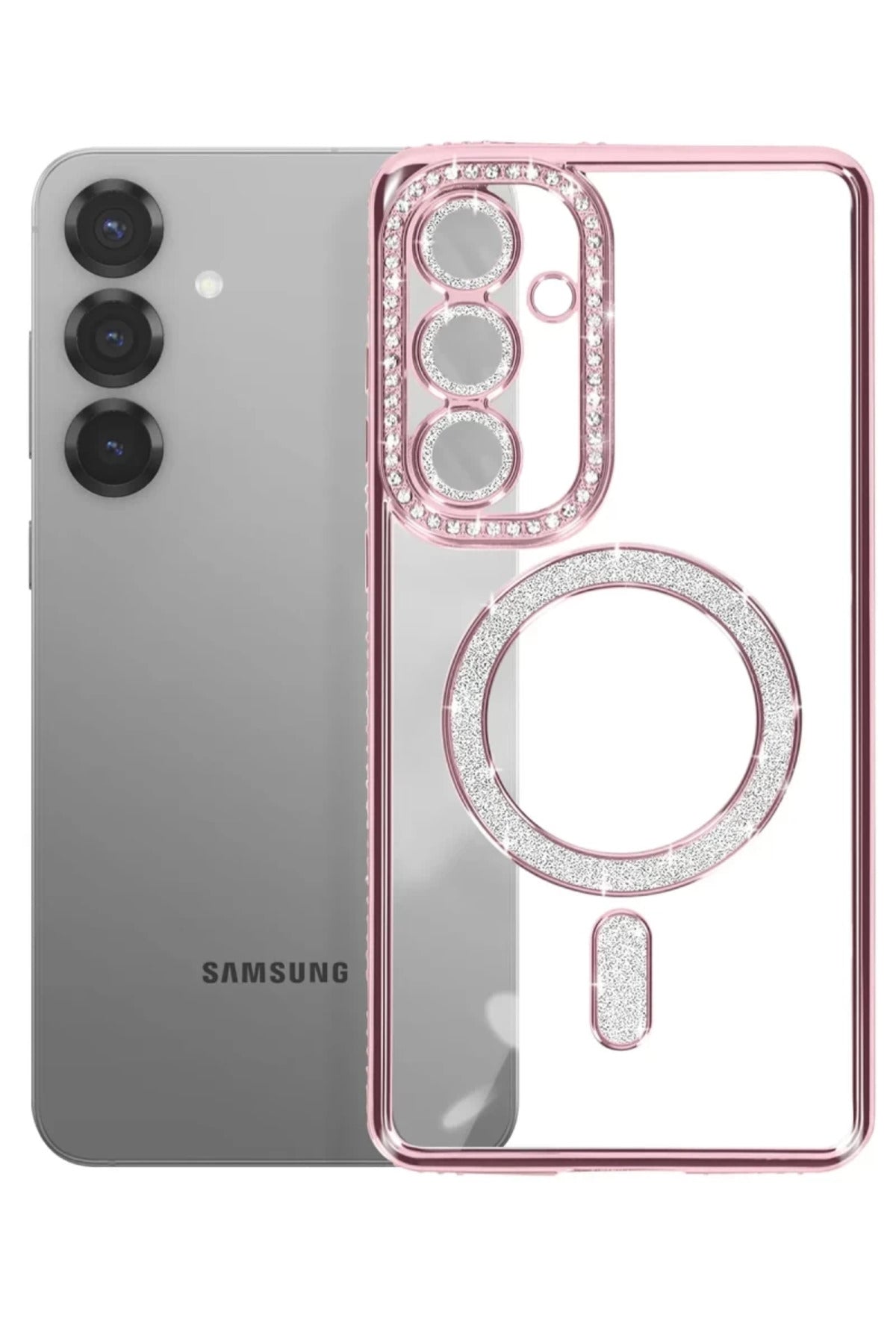 Samsung Galaxy S26 Plus Uyumlu Joke Simli Magneticsafe Kılıf - Pembe