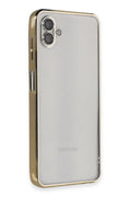 Samsung Galaxy A04 Uyumlu Kılıf Lensli Silikon - Gold