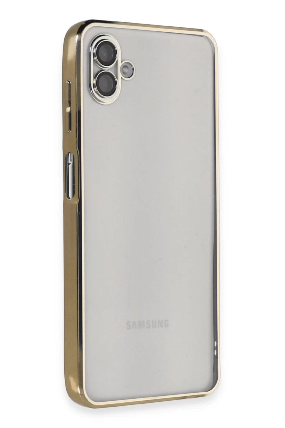 Samsung Galaxy A04 Uyumlu Kılıf Lensli Silikon - Gold
