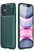 Apple iPhone 12 Mini Uyumlu Kılıf Auto Focus Karbon Kapak - Yeşil