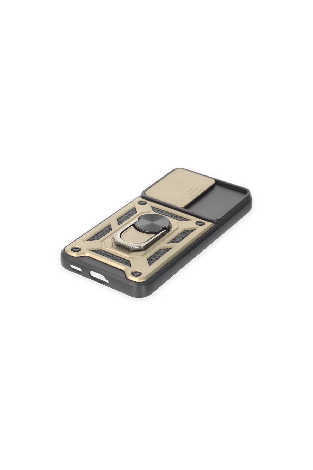Samsung Galaxy S23 FE Uyumlu Kılıf Pars Lens Yüzüklü Silikon - Gold