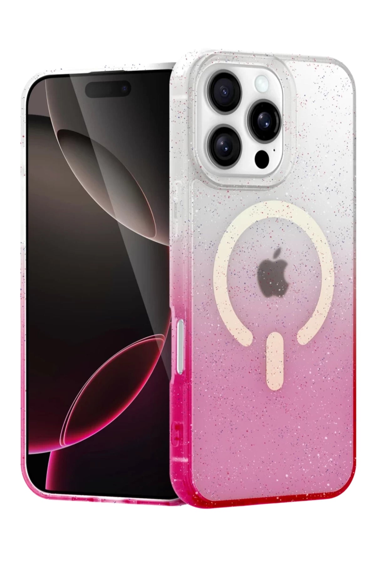 Apple iPhone 16 Pro Max Uyumlu Pummel Shiny Magsafe Kapak - Pembe