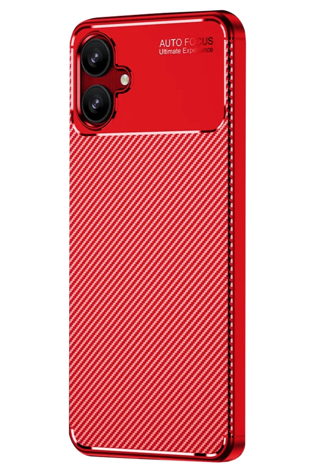Samsung Galaxy A06 Uyumlu Kılıf Auto Focus Karbon Kapak - Kırmızı