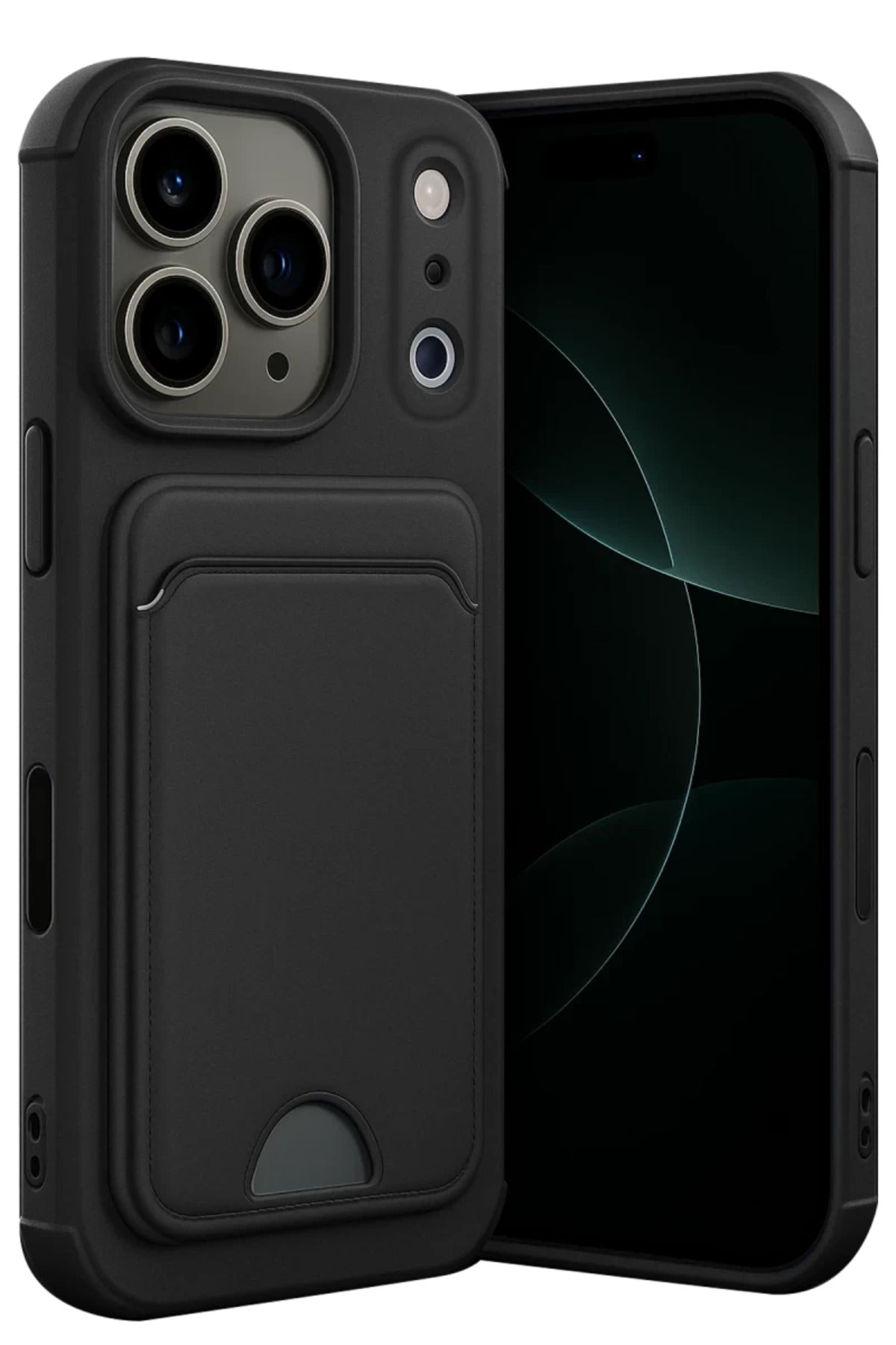 Apple iPhone 17 Pro Uyumlu Kelvin Kartvizitli Silikon - Siyah