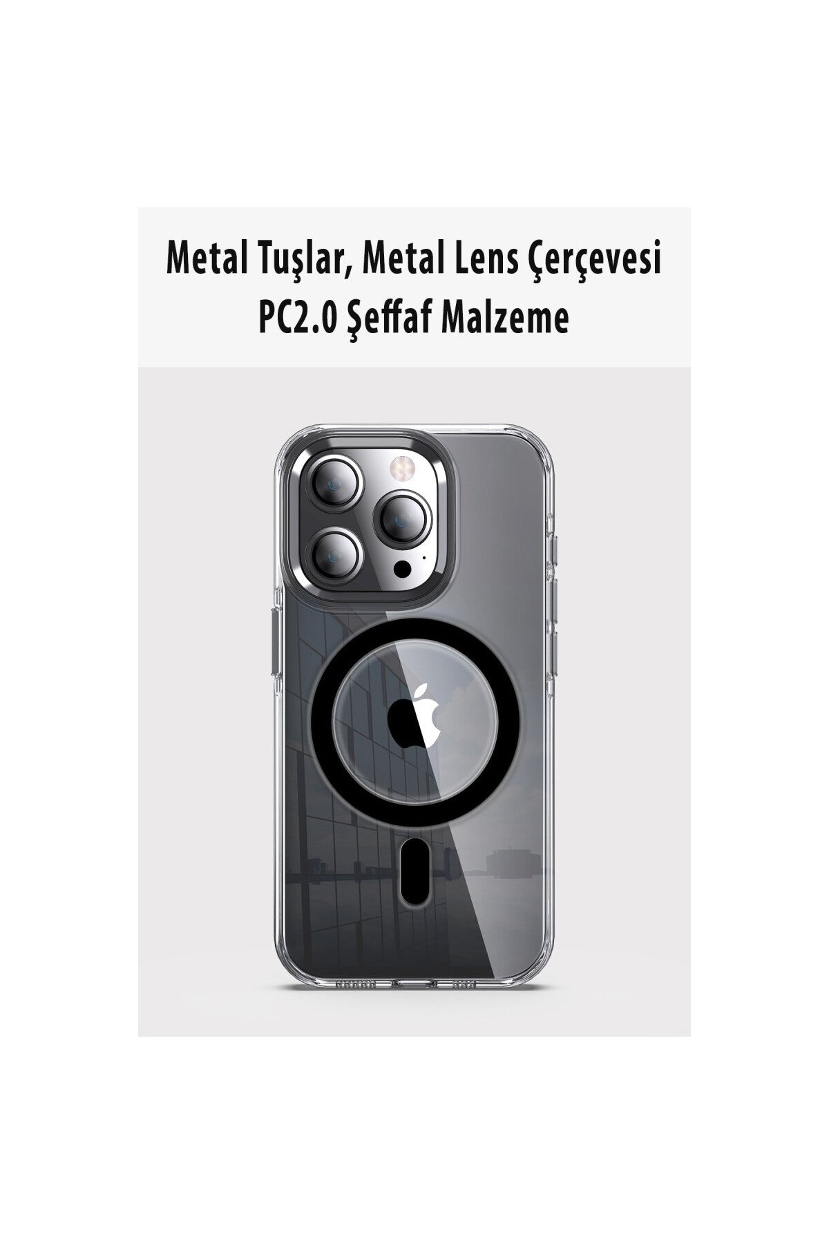 Joko Apple iPhone 14 Pro Uyumlu Kılıf Crystal Magsafe Kapak - Siyah