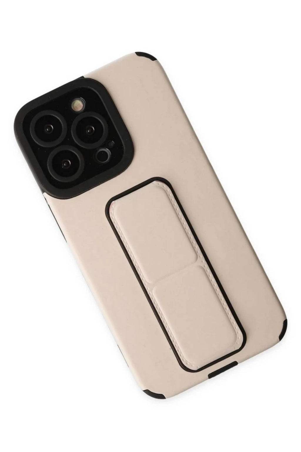 Apple iPhone 13 Pro Uyumlu Kılıf Mega Standlı Silikon - Gold