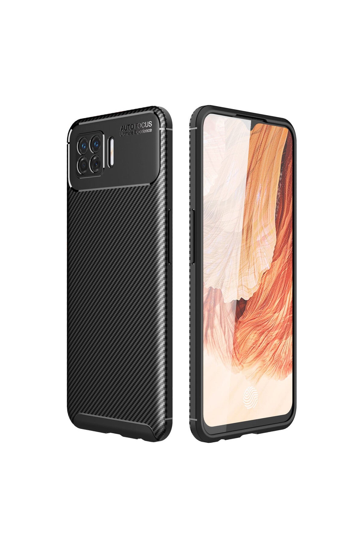 Oppo A73 Uyumlu Kılıf Auto Focus Karbon Kapak - Siyah