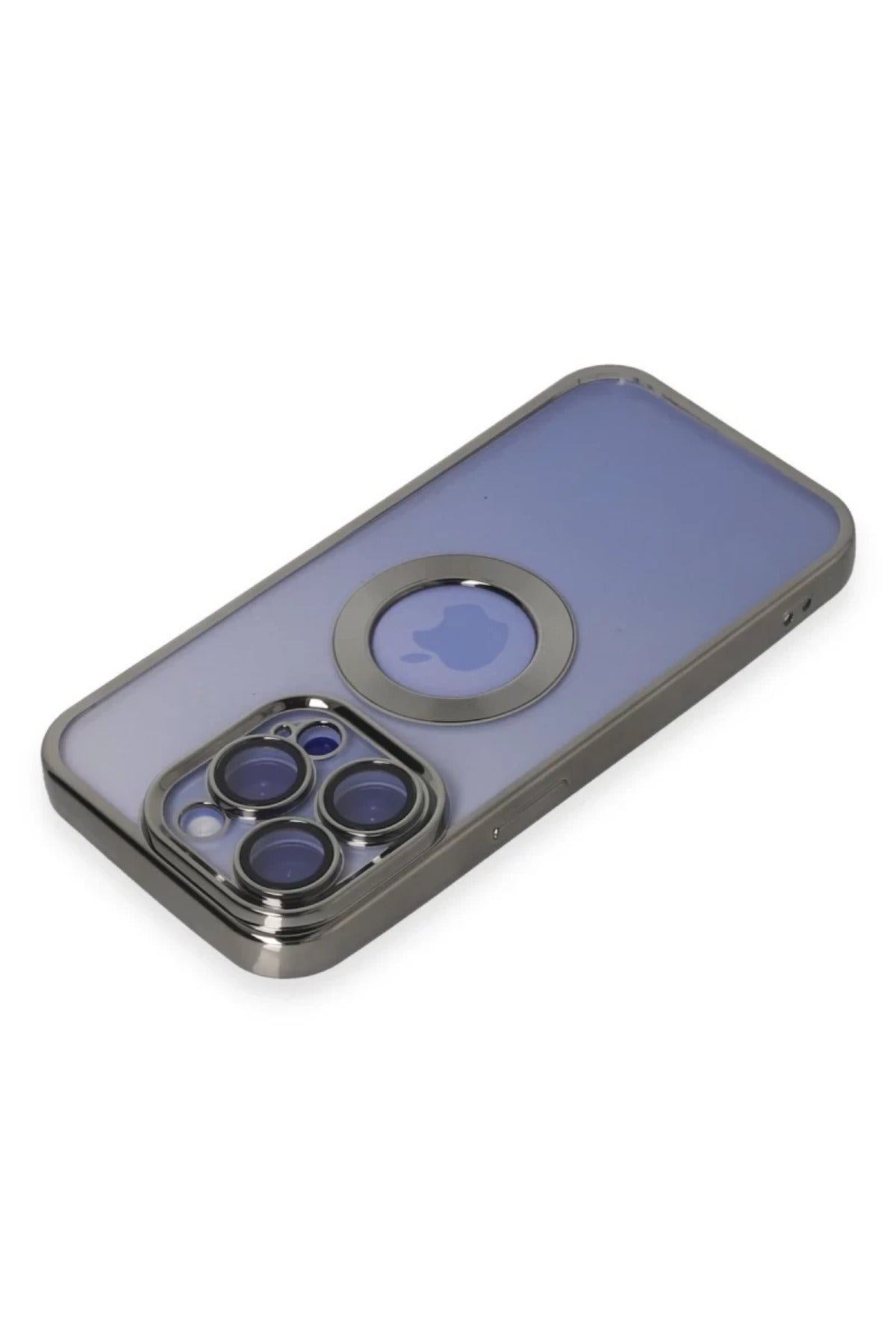 Apple iPhone 15 Pro Uyumlu Kılıf Slot Silikon - Titan Gri
