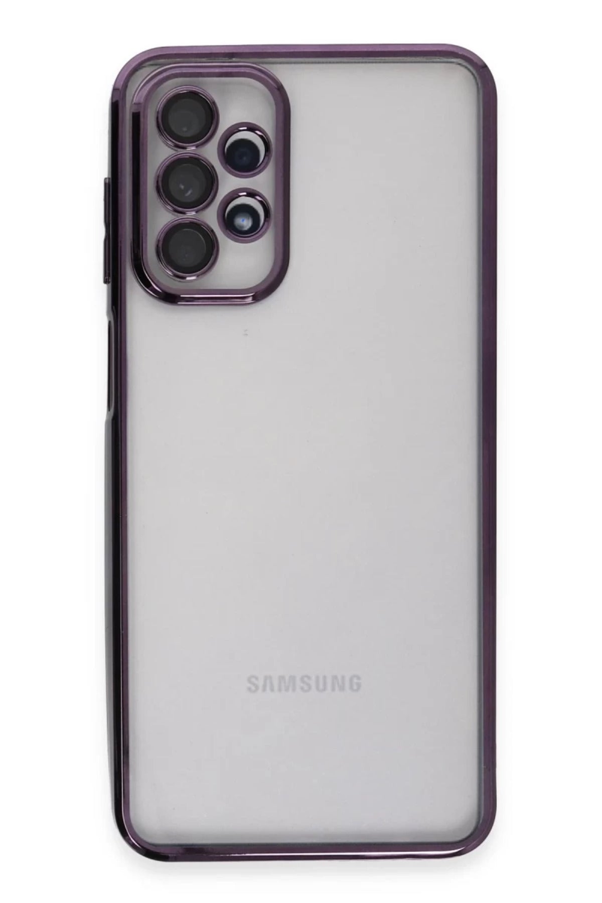 Samsung Galaxy A23 4G Uyumlu Kılıf Lensli Silikon - Mor