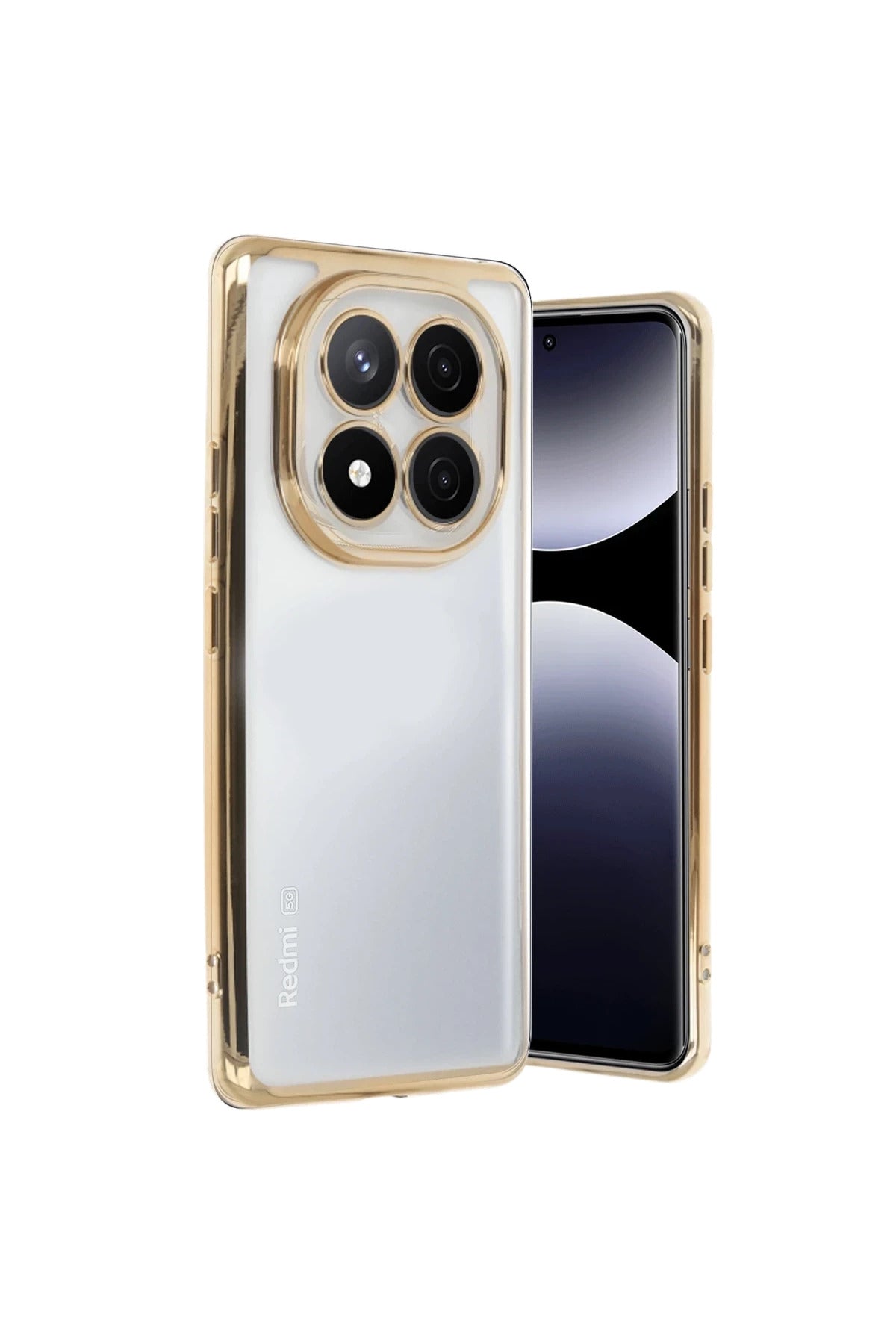 Xiaomi Redmi Note 14 Pro 5G Uyumlu Kılıf Lensli Silikon - Gold