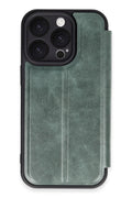 Apple iPhone 16 Pro Max Uyumlu Kılıf Flip Cover - Koyu Yeşil