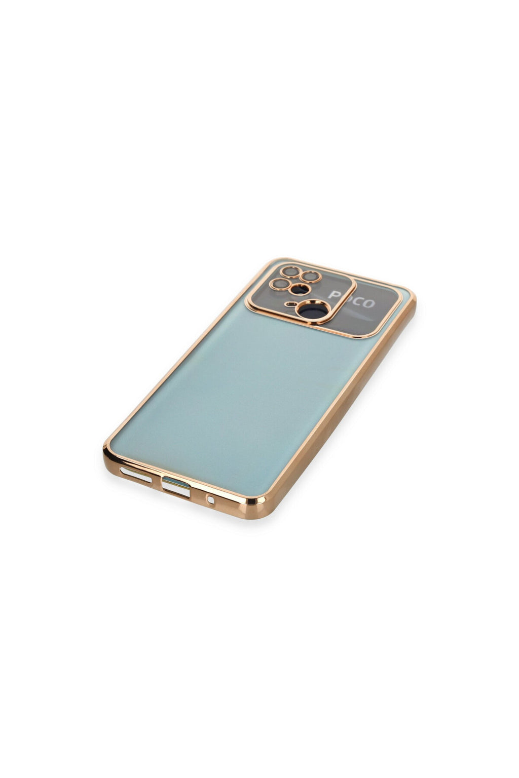 Xiaomi Redmi 10C Uyumlu Kılıf Lensli Silikon - Gold