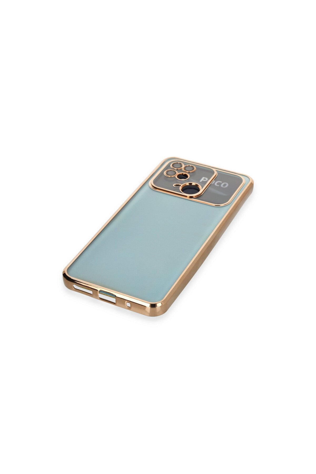 Xiaomi Redmi 10C Uyumlu Kılıf Lensli Silikon - Gold