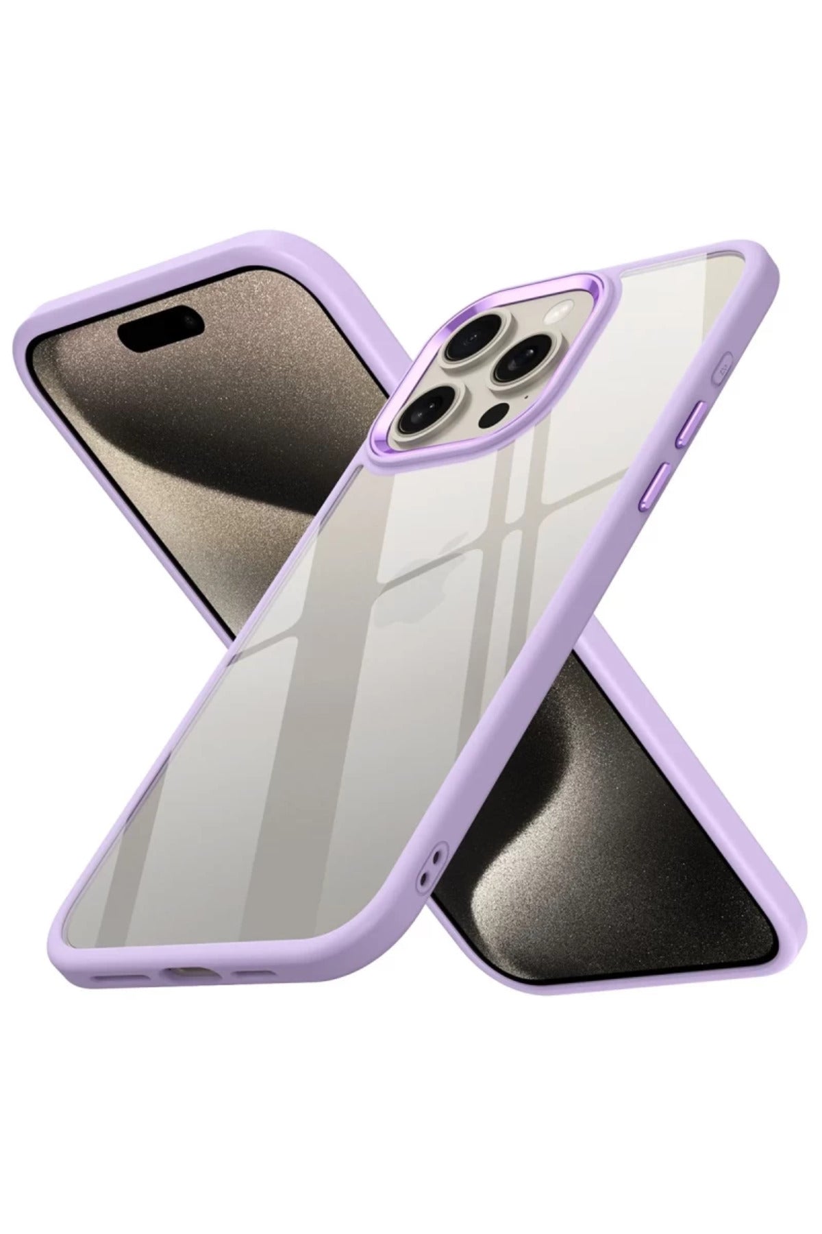 Apple iPhone 15 Pro Max Uyumlu Kılıf Power Silikon - Lila