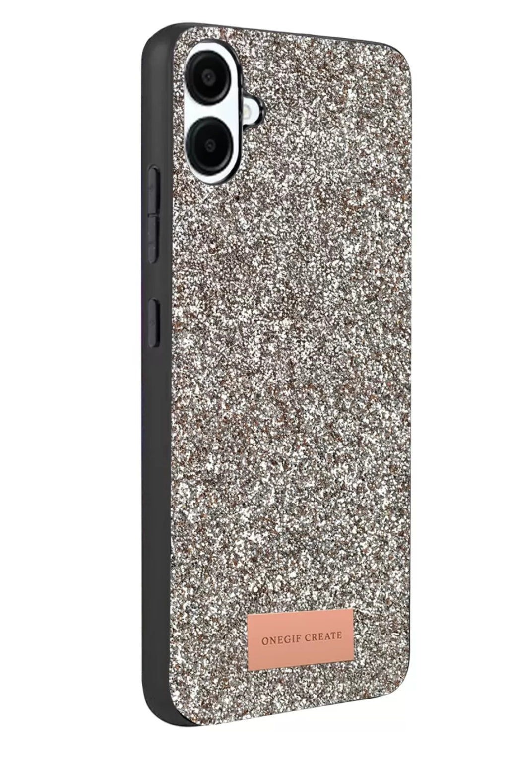Onegif Samsung Galaxy A07 4G Uyumlu Bright Simli Kapak - Gümüş