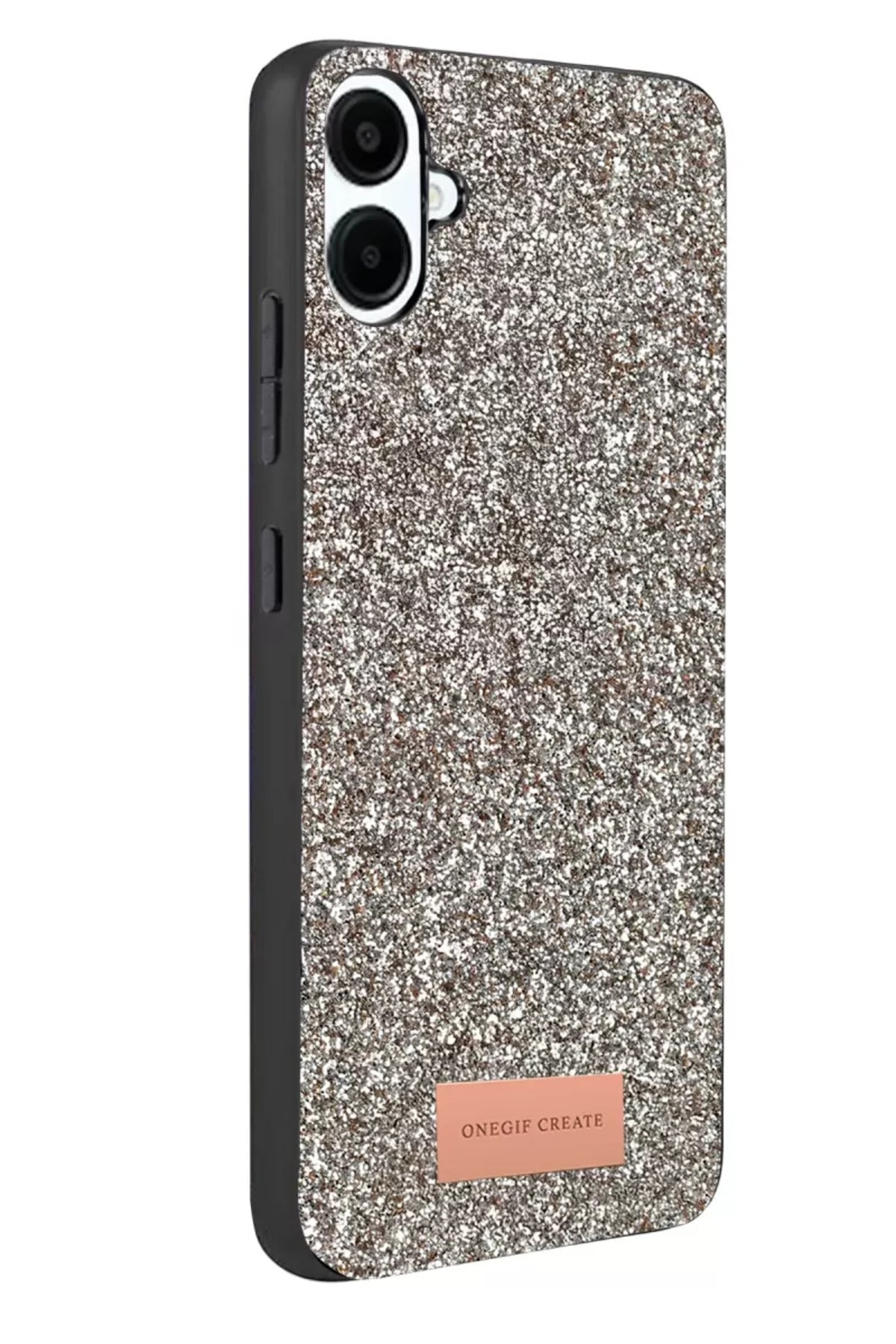 Onegif Samsung Galaxy A07 4G Uyumlu Bright Simli Kapak - Gümüş