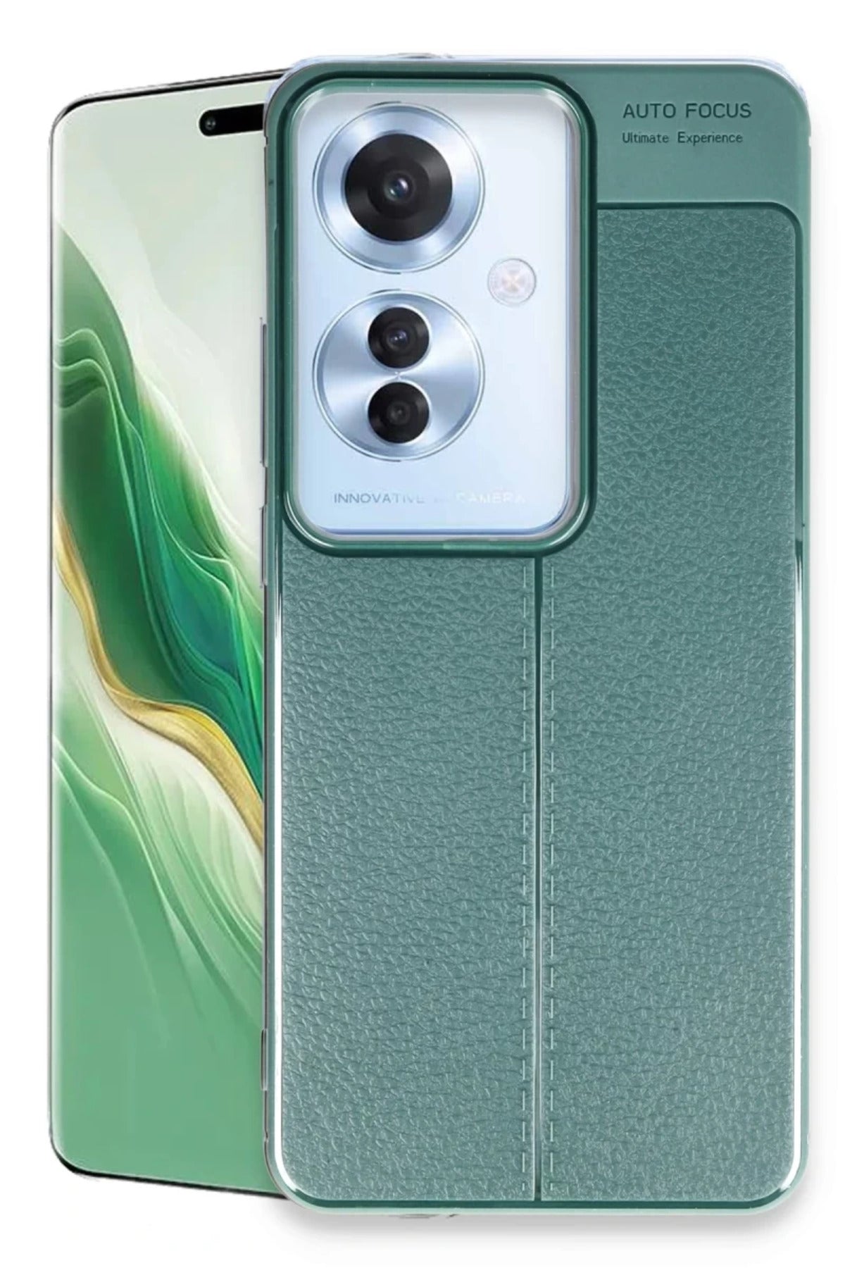Oppo Reno 11F Uyumlu Kılıf Auto Focus Kapak - Koyu Yeşil