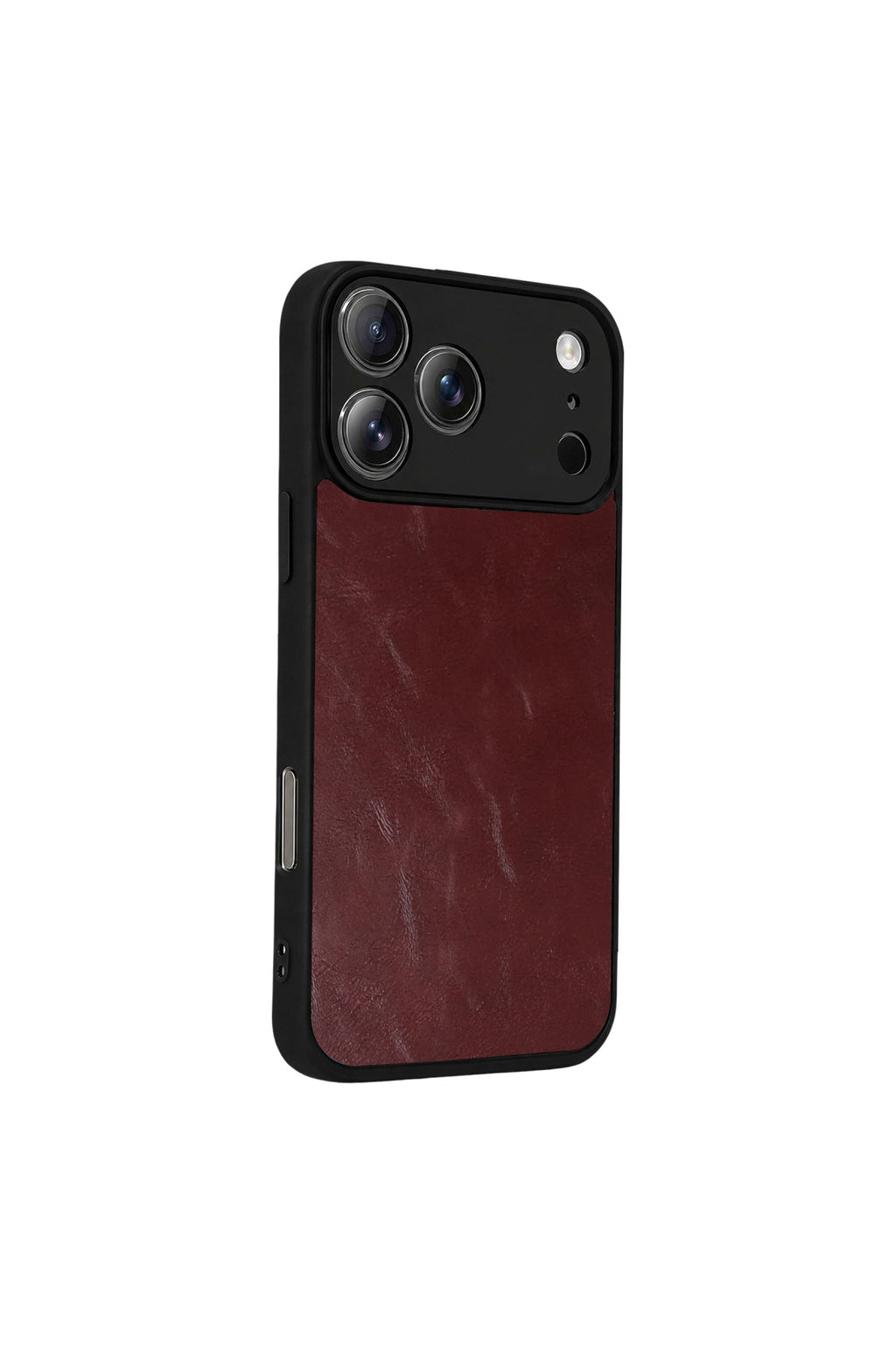 Apple iPhone 17 Pro Uyumlu Aras Deri Kapak - Bordo