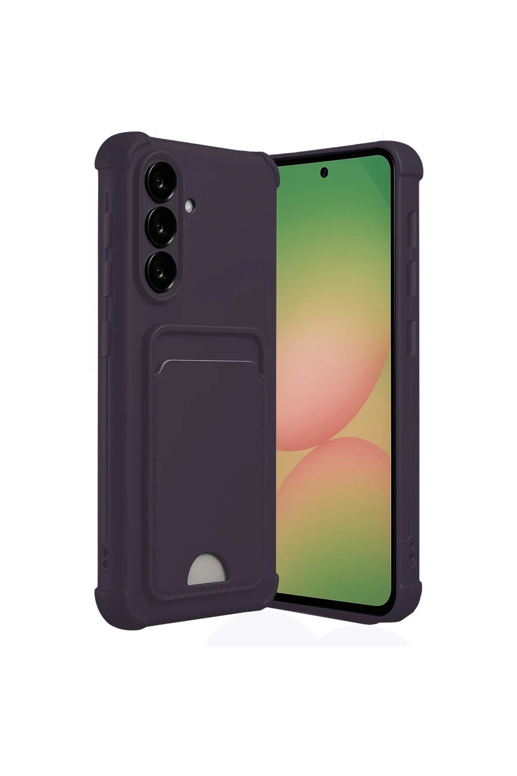 Samsung Galaxy A56 Uyumlu Kılıf Kelvin Kartvizitli Silikon - Derin Mor