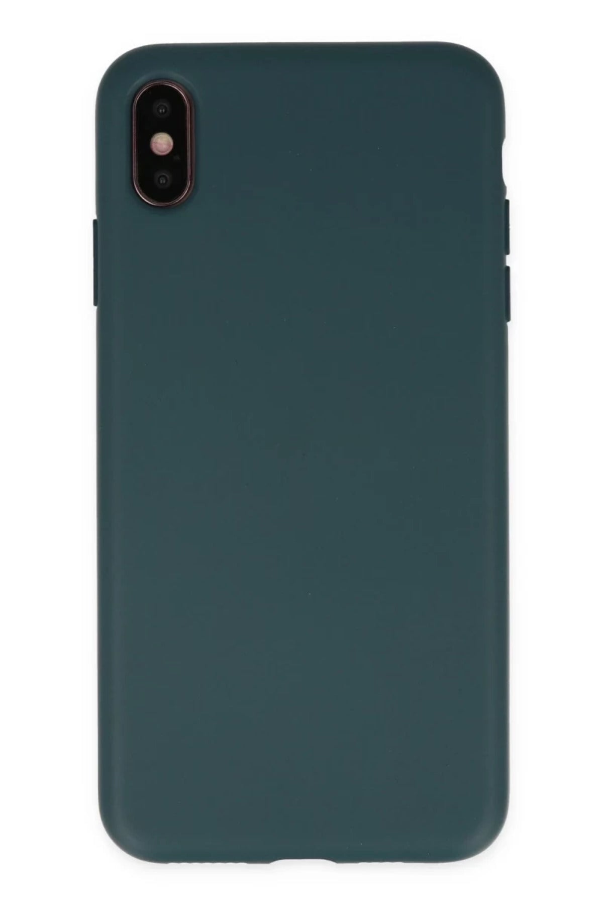 Apple iPhone XS Max Uyumlu Kılıf Nano içi Kadife Silikon - Koyu Yeşil