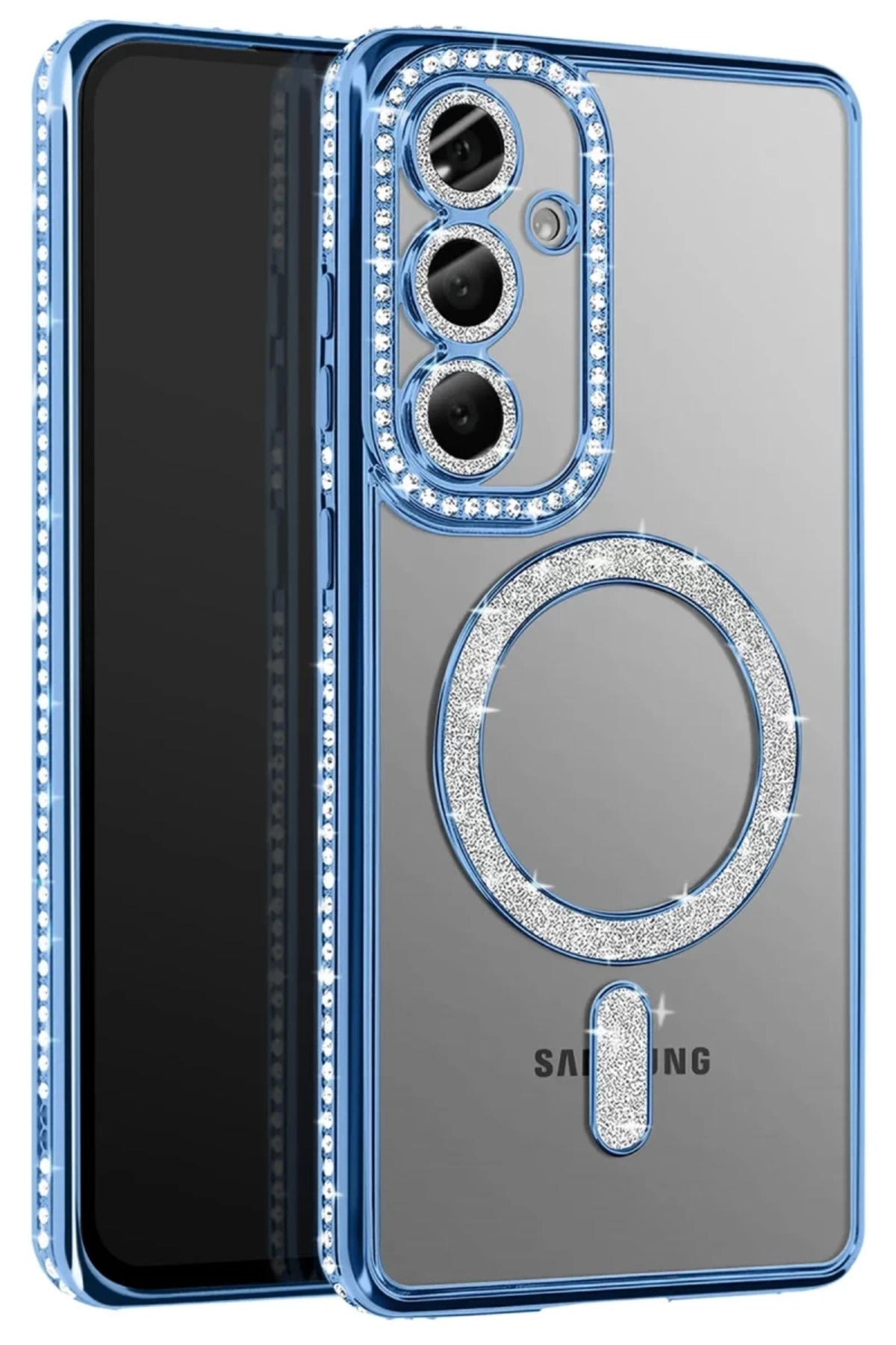 Samsung Galaxy S26 Plus Uyumlu Joke Simli Magneticsafe Kılıf - Mavi