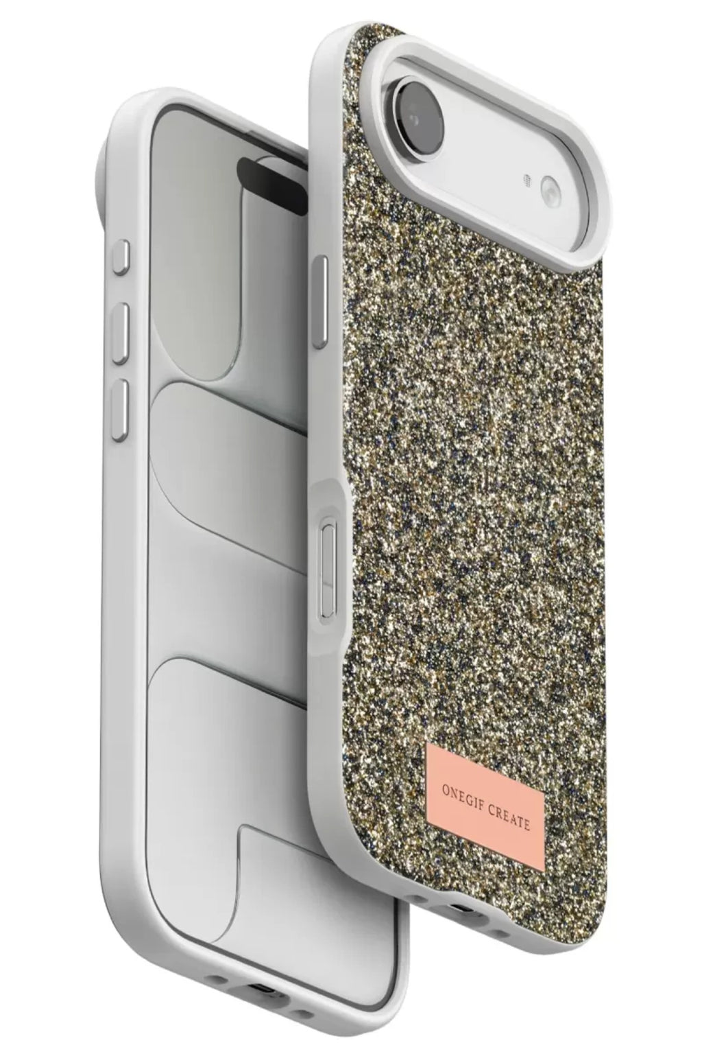 Onegif Apple iPhone 17 Air Uyumlu Bright Simli Kapak - Çöl Titanyum