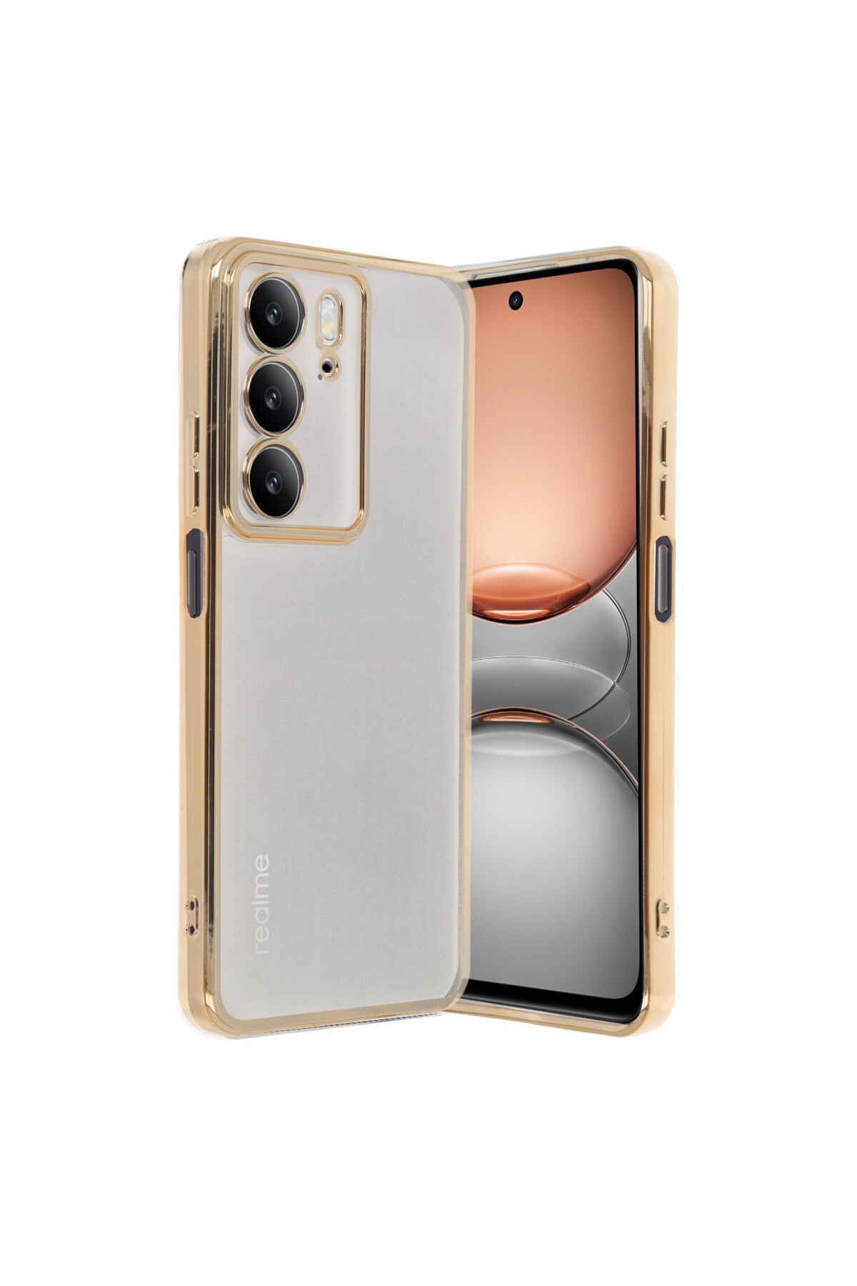 Realme C75 4G Uyumlu Kılıf Lensli Silikon - Gold