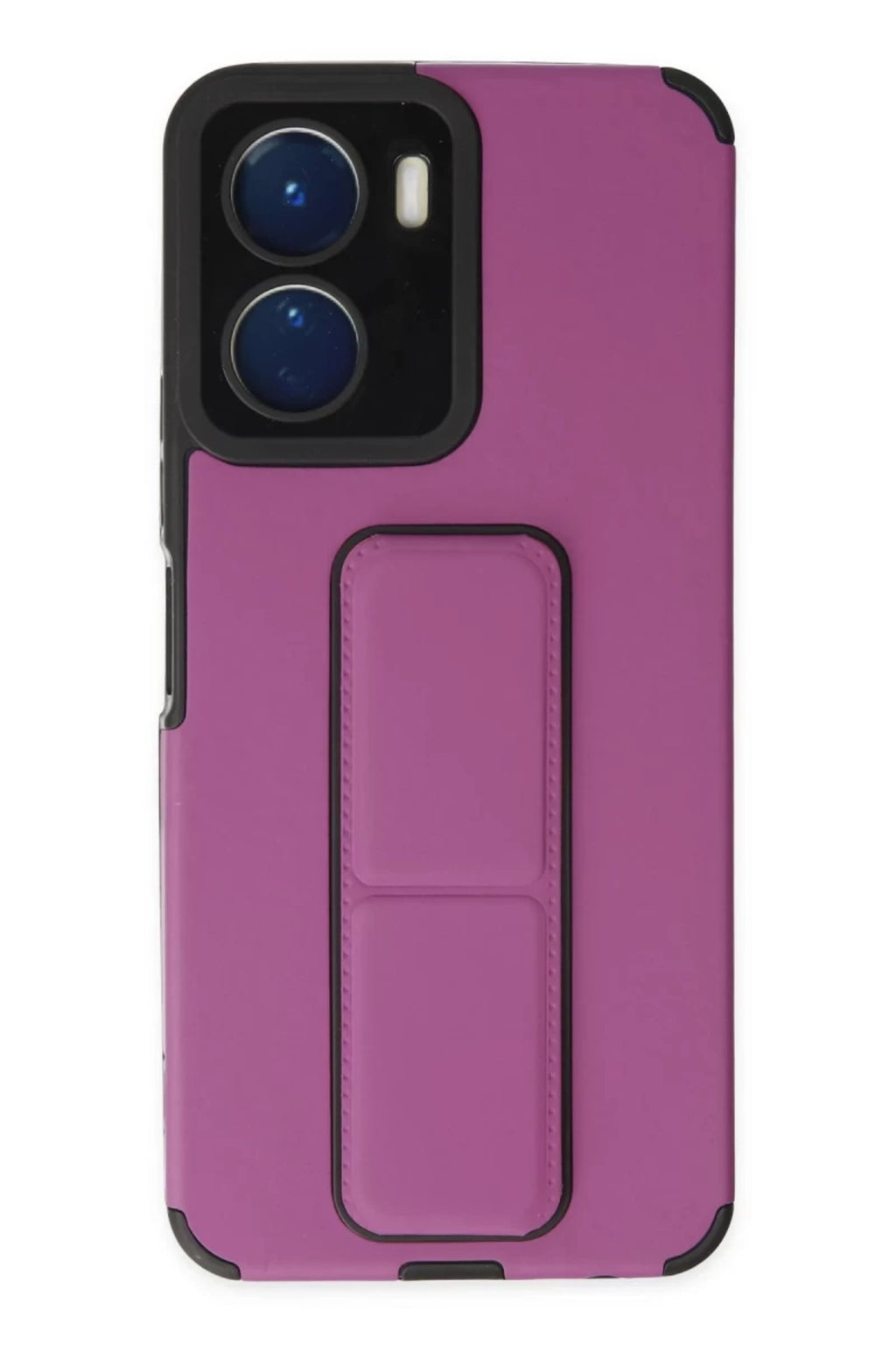 Vivo Y16 Uyumlu Kılıf Mega Standlı Silikon - Mor