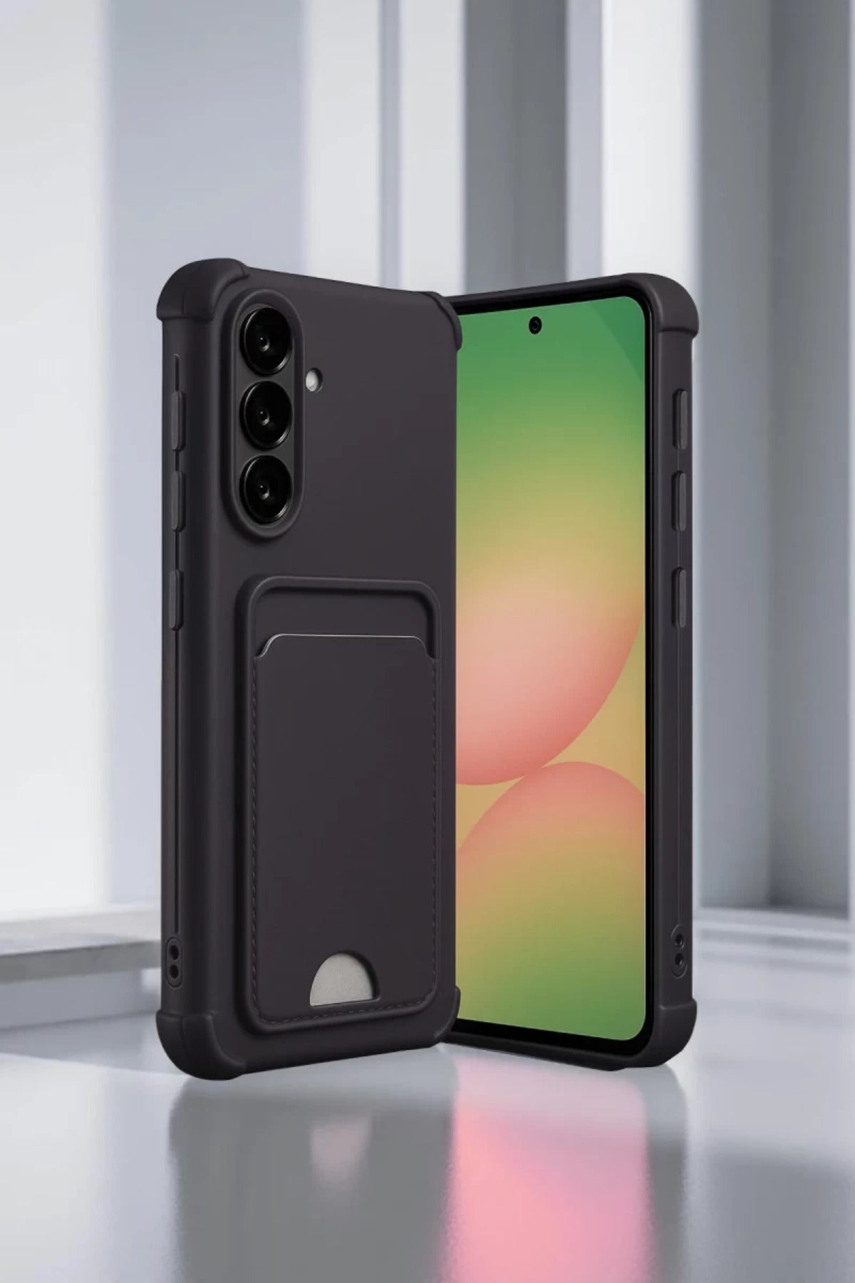 Samsung Galaxy A36 Uyumlu Kılıf Kelvin Kartvizitli Silikon - Bordo