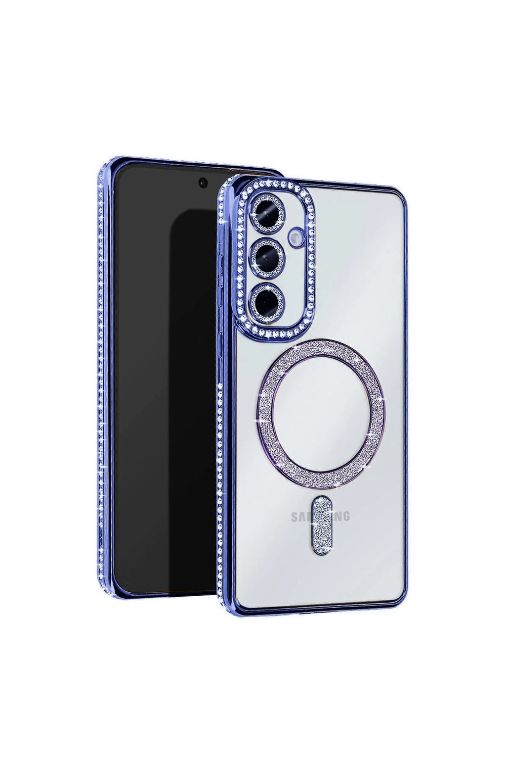 Samsung Galaxy A15 4G Uyumlu Joke Simli Magneticsafe Kılıf - Mavi
