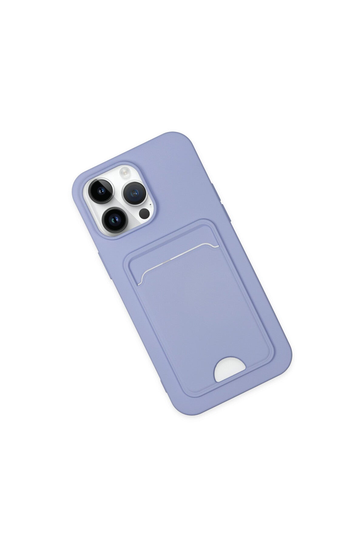 Apple iPhone 14 Pro Uyumlu Kılıf Kelvin Kartvizitli Silikon - Lila