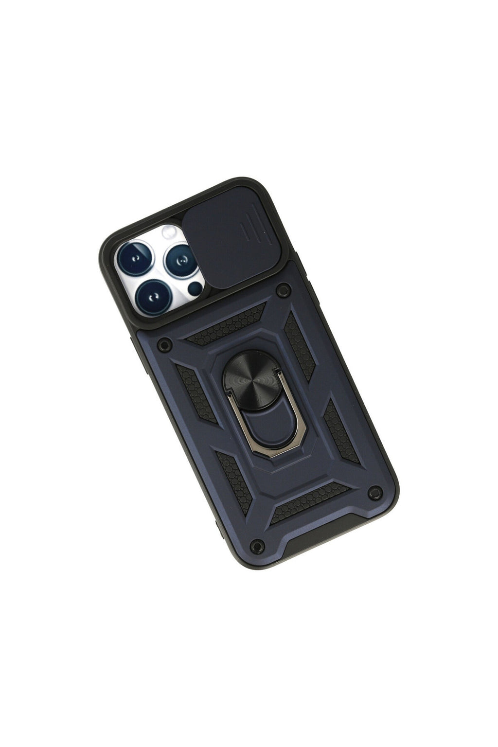 Apple iPhone 13 Pro Max Uyumlu Kılıf Pars Lens Yüzüklü Silikon - Lacivert