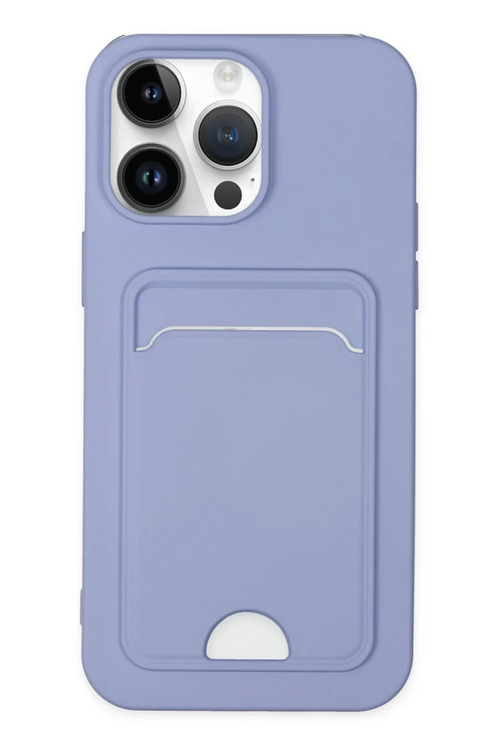 Apple iPhone 14 Pro Uyumlu Kılıf Kelvin Kartvizitli Silikon - Lila