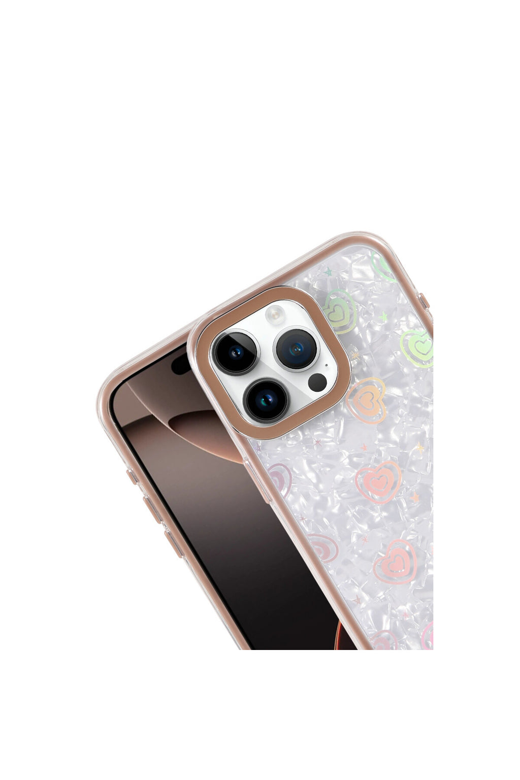 Apple iPhone 15 Pro Uyumlu Lumi Desenli Kapak - Çöl Titanyum