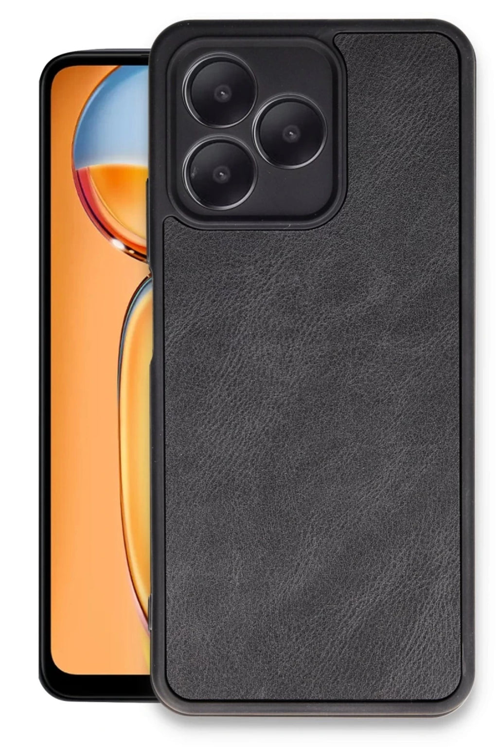Realme Note 50 4G Uyumlu Kılıf Aras Deri Kapak - Siyah