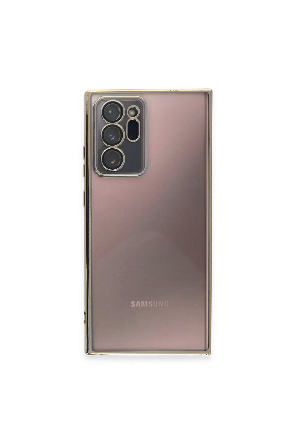 Samsung Galaxy Note 20 Ultra Uyumlu Kılıf Lensli Silikon - Gold