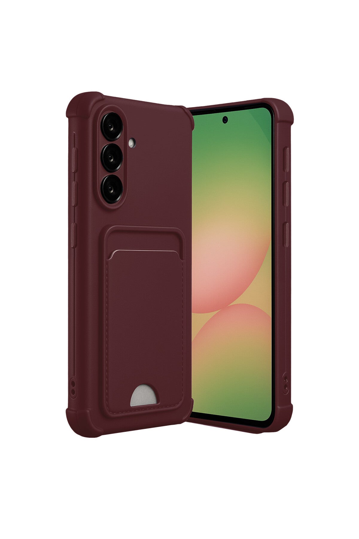 Samsung Galaxy A36 Uyumlu Kılıf Kelvin Kartvizitli Silikon - Bordo