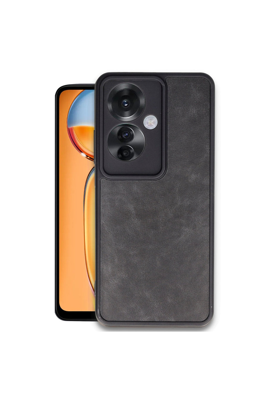 Oppo Reno 11F Uyumlu Kılıf Aras Deri Kapak - Siyah