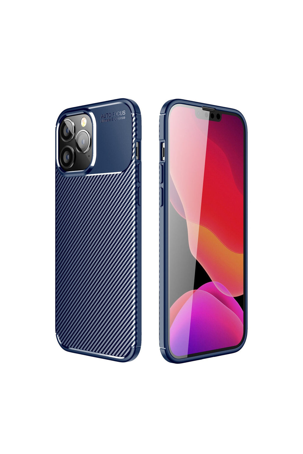 Apple iPhone 14 Pro Uyumlu Kılıf Auto Focus Karbon Kapak - Lacivert