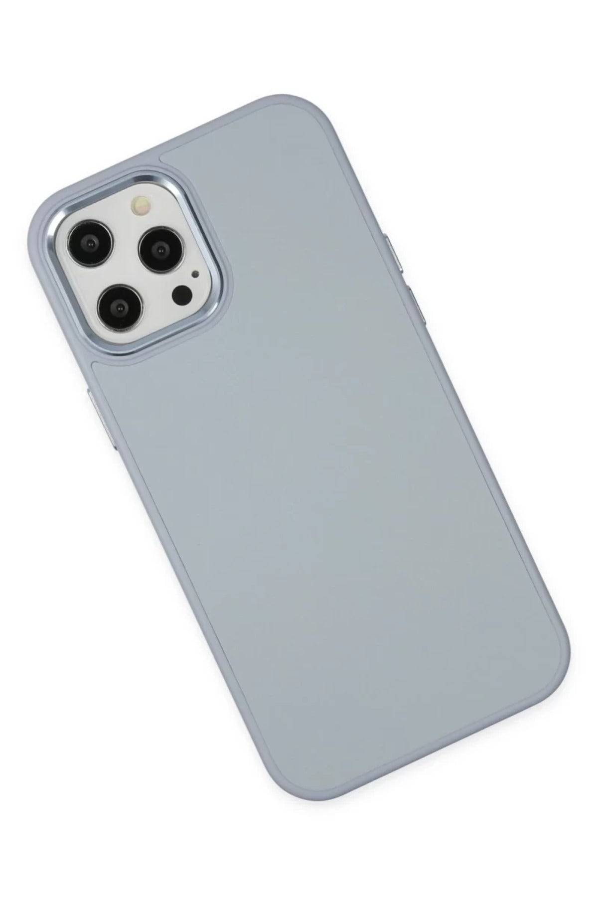 Apple iPhone 12 Pro Max Uyumlu Kılıf Asya Deri Silikon - Sierra Blue