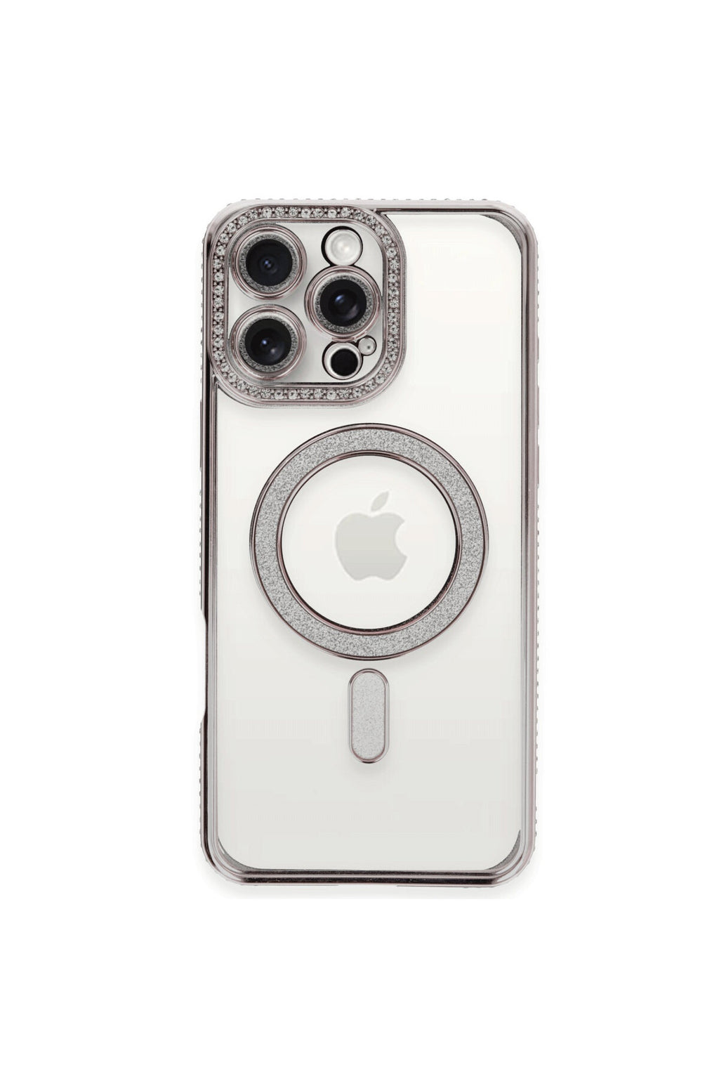 Apple iPhone 16 Pro Uyumlu Kılıf Joke Simli Magneticsafe Kılıf - Pembe