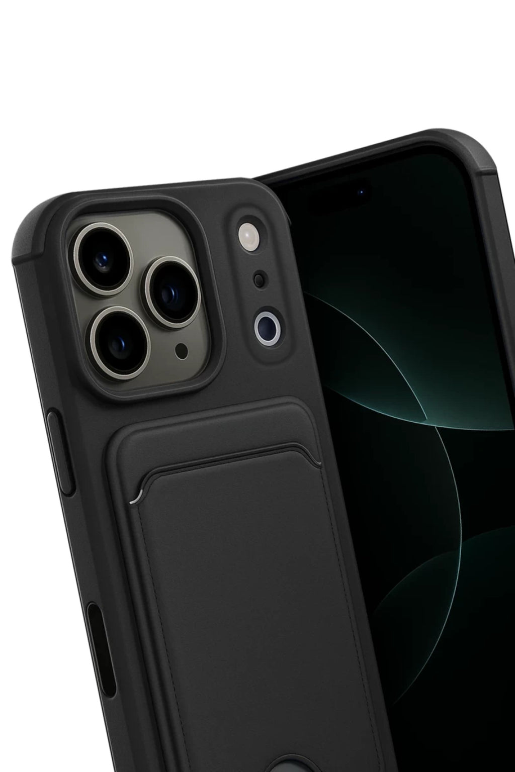 Apple iPhone 17 Pro Uyumlu Kelvin Kartvizitli Silikon - Siyah