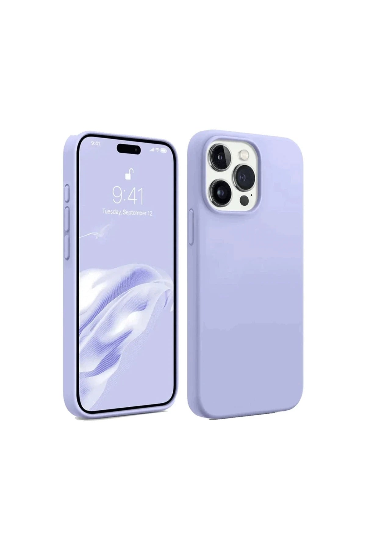 Apple iPhone 15 Pro Uyumlu Kılıf First Silikon - Lila