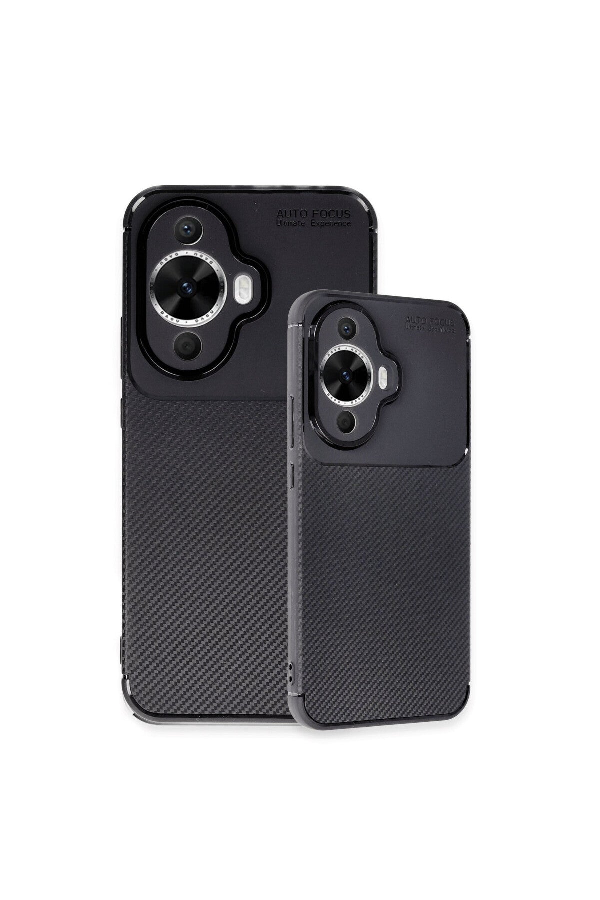 Huawei Nova 12S Uyumlu Kılıf Auto Focus Karbon Kapak - Siyah