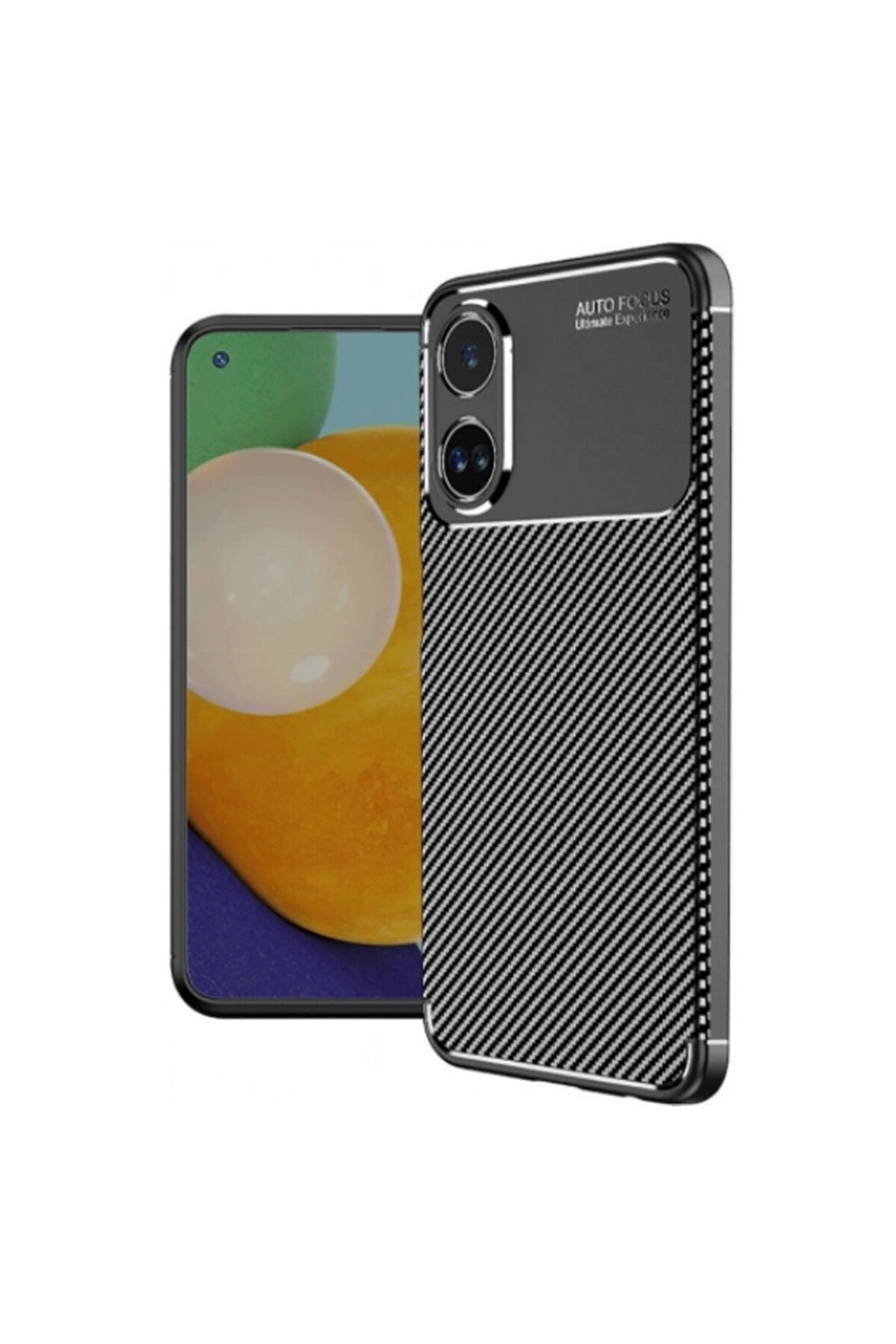 Oppo A38 Uyumlu Kılıf Auto Focus Karbon Kapak - Siyah