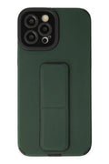 Apple iPhone 12 Pro Max Uyumlu Kılıf Mega Standlı Silikon - Yeşil