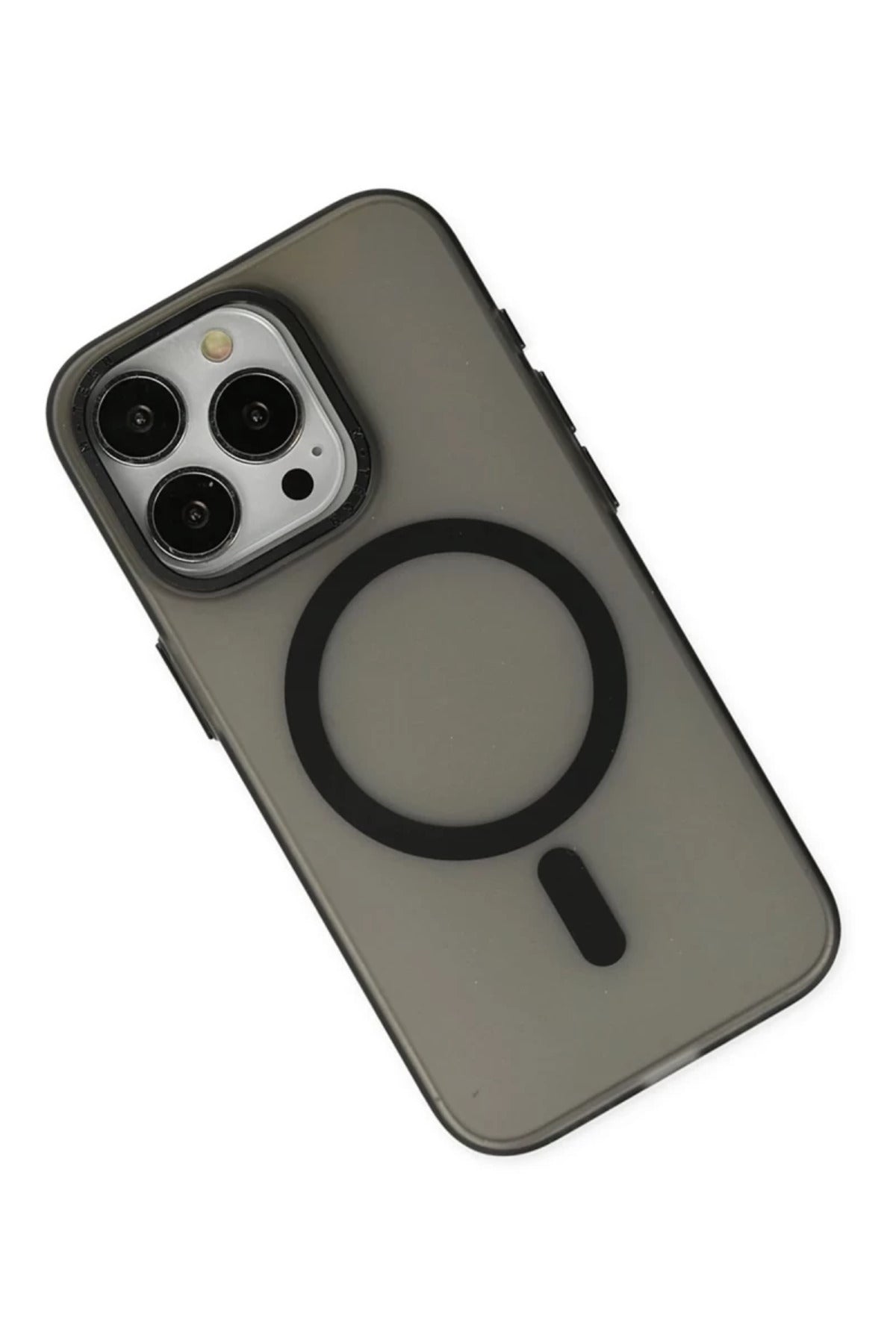 Apple iPhone 15 Pro Uyumlu Kılıf Lodos Magneticsafe Mat Kapak - Siyah