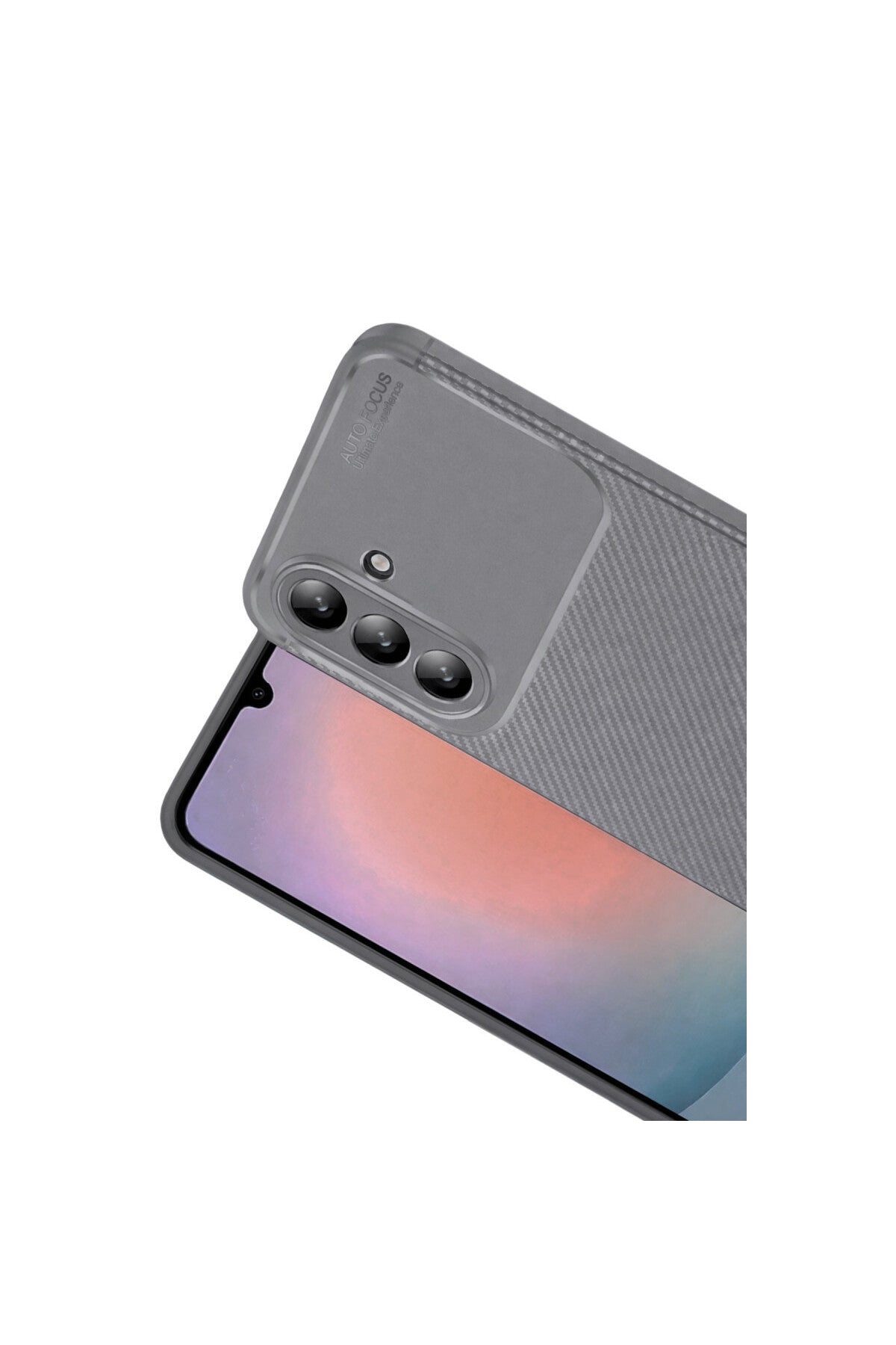 Samsung Galaxy A36 Uyumlu Kılıf Auto Focus Karbon Kapak - Gri